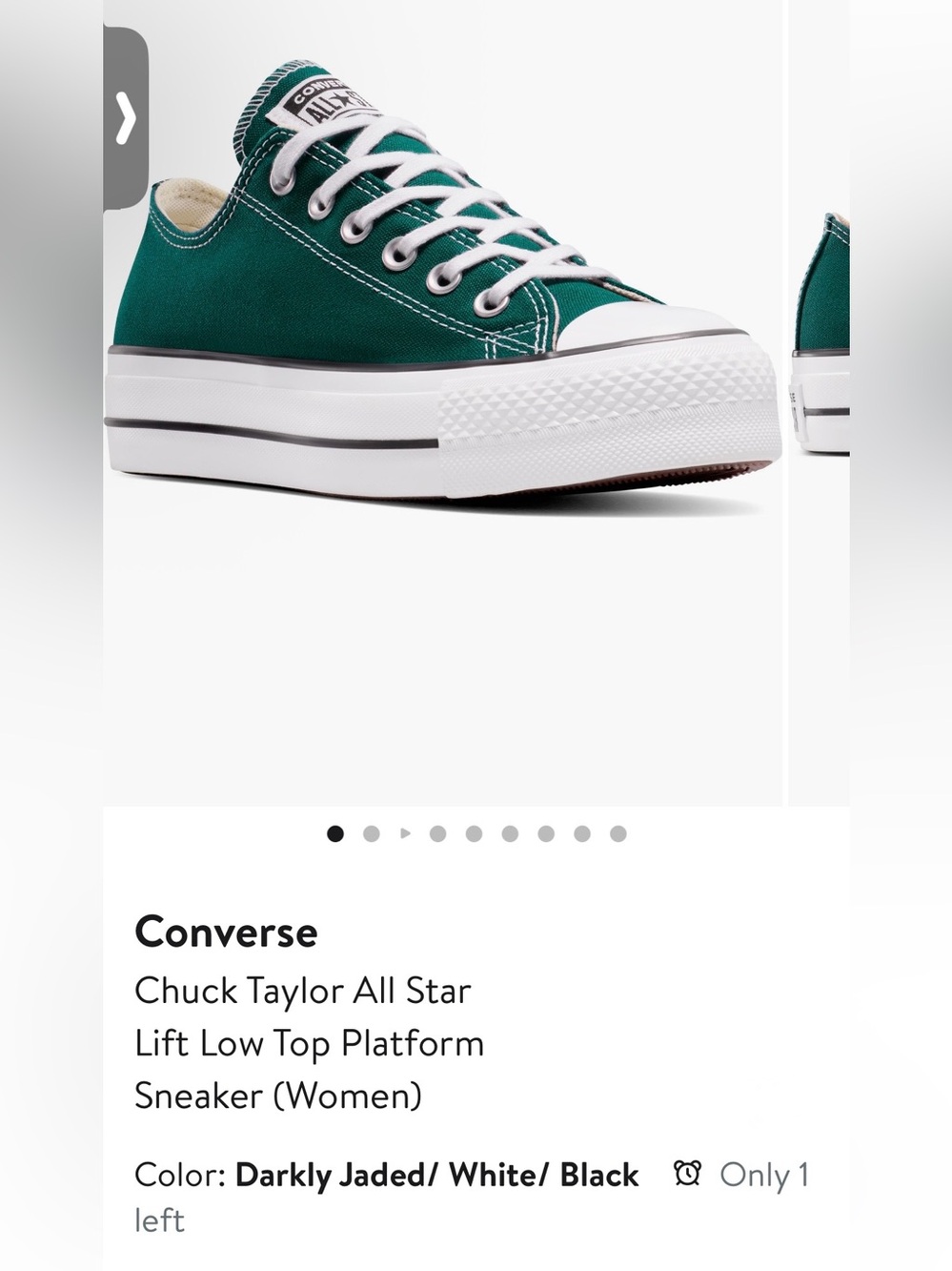 Converse Chuck Taylor All Star Lift Low Top Platform Sneaker Darkly Jaded Green